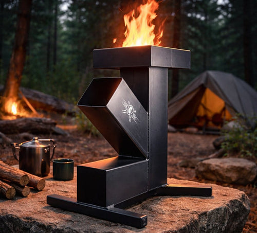 Fired Iron Rocket Stove 4"